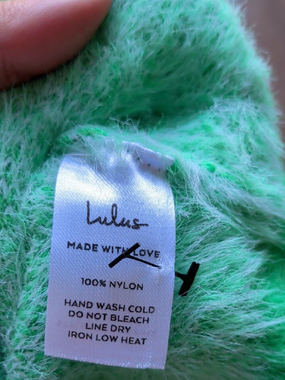 Lulu's Green and Light Blue Fuzzy Knit Cardigan - Picture 4 of 4